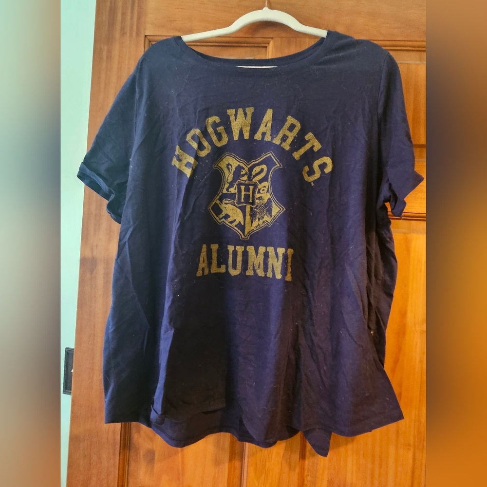 Warner Bros Blue Hogwarts Short Sleeve Tee